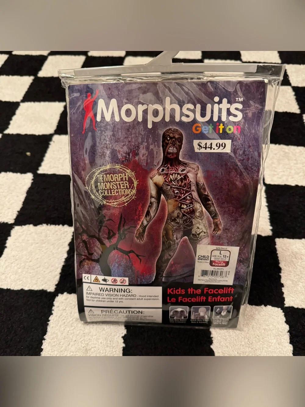 Morphsuit The Facelift Monster Zombie Costume Youth Size Large